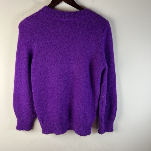 Maison Anje Sweater S Purple Wool Mohair Crew Neck - Picture 7 of 7